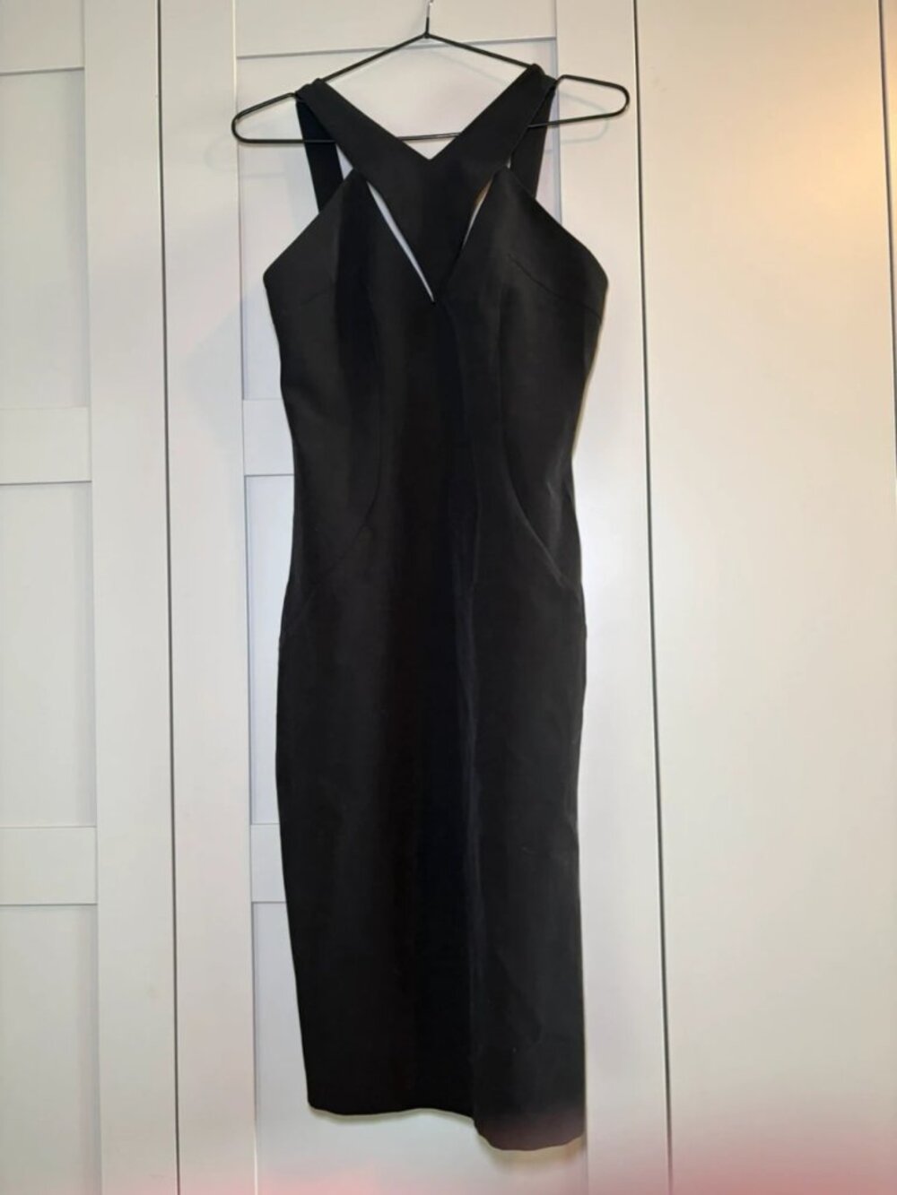 Black Sleeveless Bodycon Midi Dress Size S